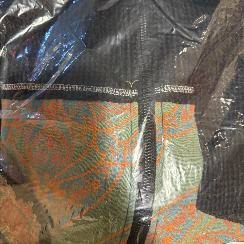 POL Black Multicolor Patchwork Jacket with Tan and Green Accents - Picture 9 of 12